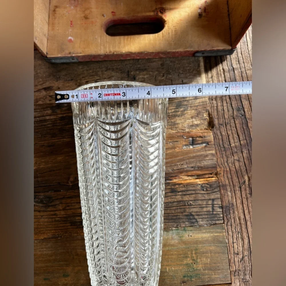 Mid-Century Crystal Transparent Vase, Italy, 1960s